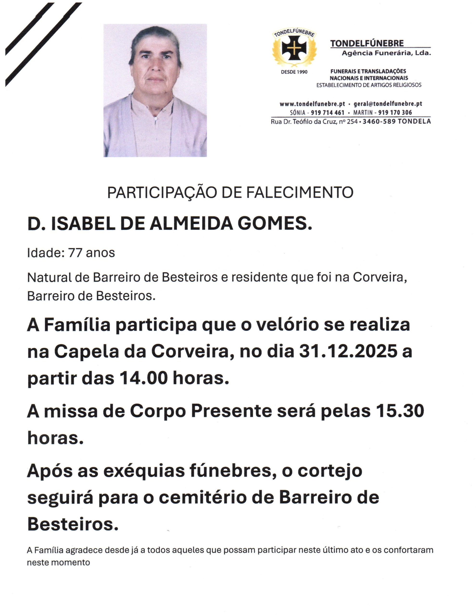 ISABEL DE ALMEIDA GOMES
