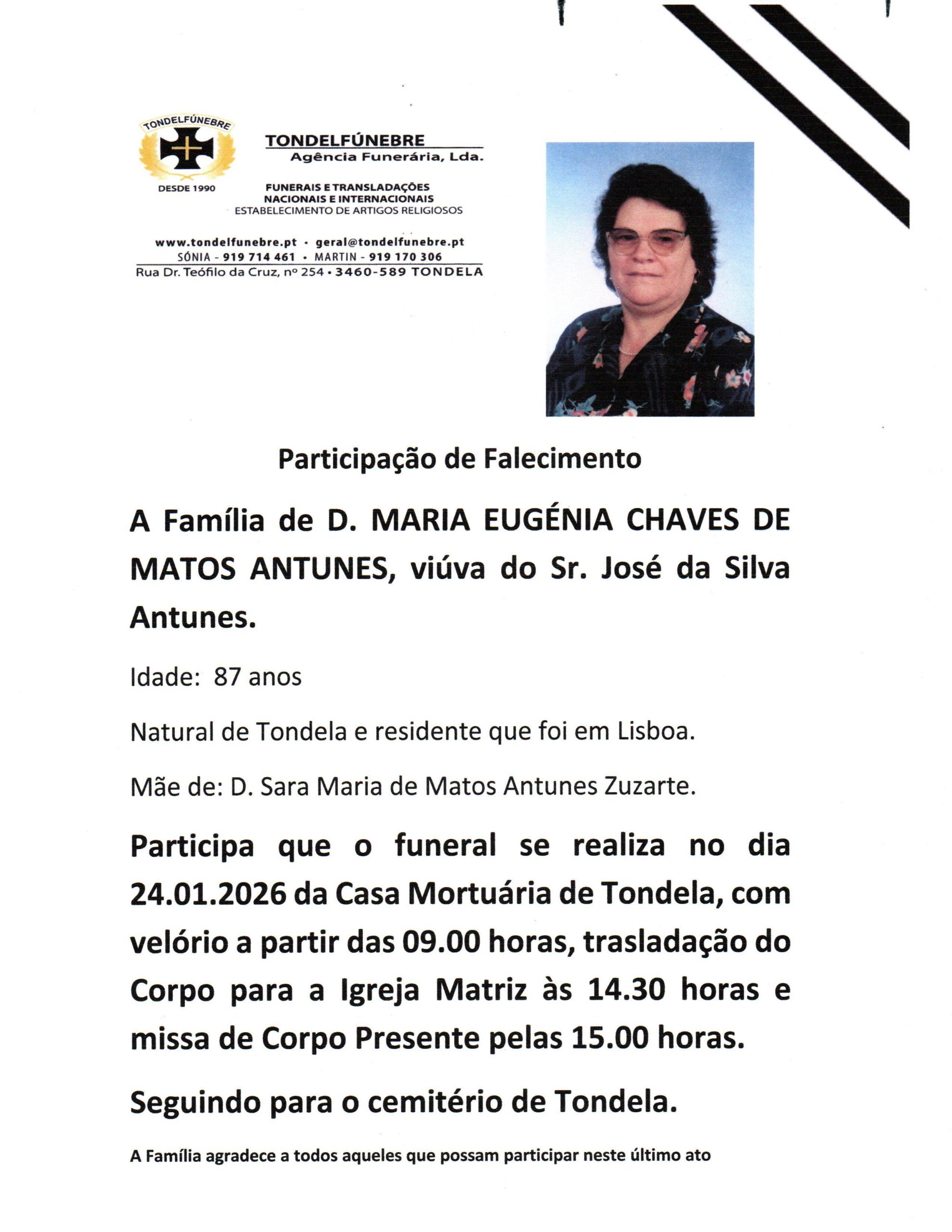 MARIA EUGÉNIA CHAVES DE MATOS ANTUNES