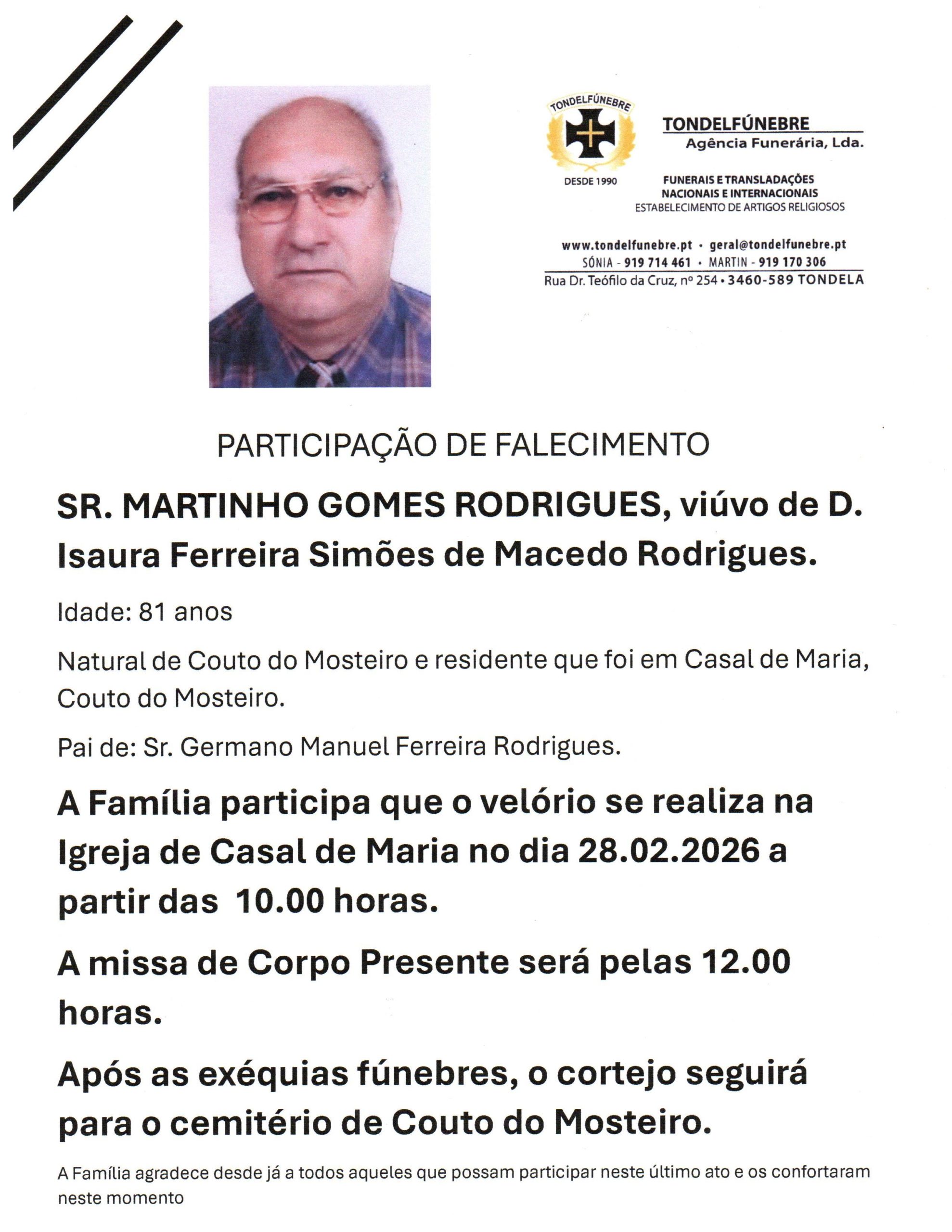 MARTINHO GOMES RODRIGUES