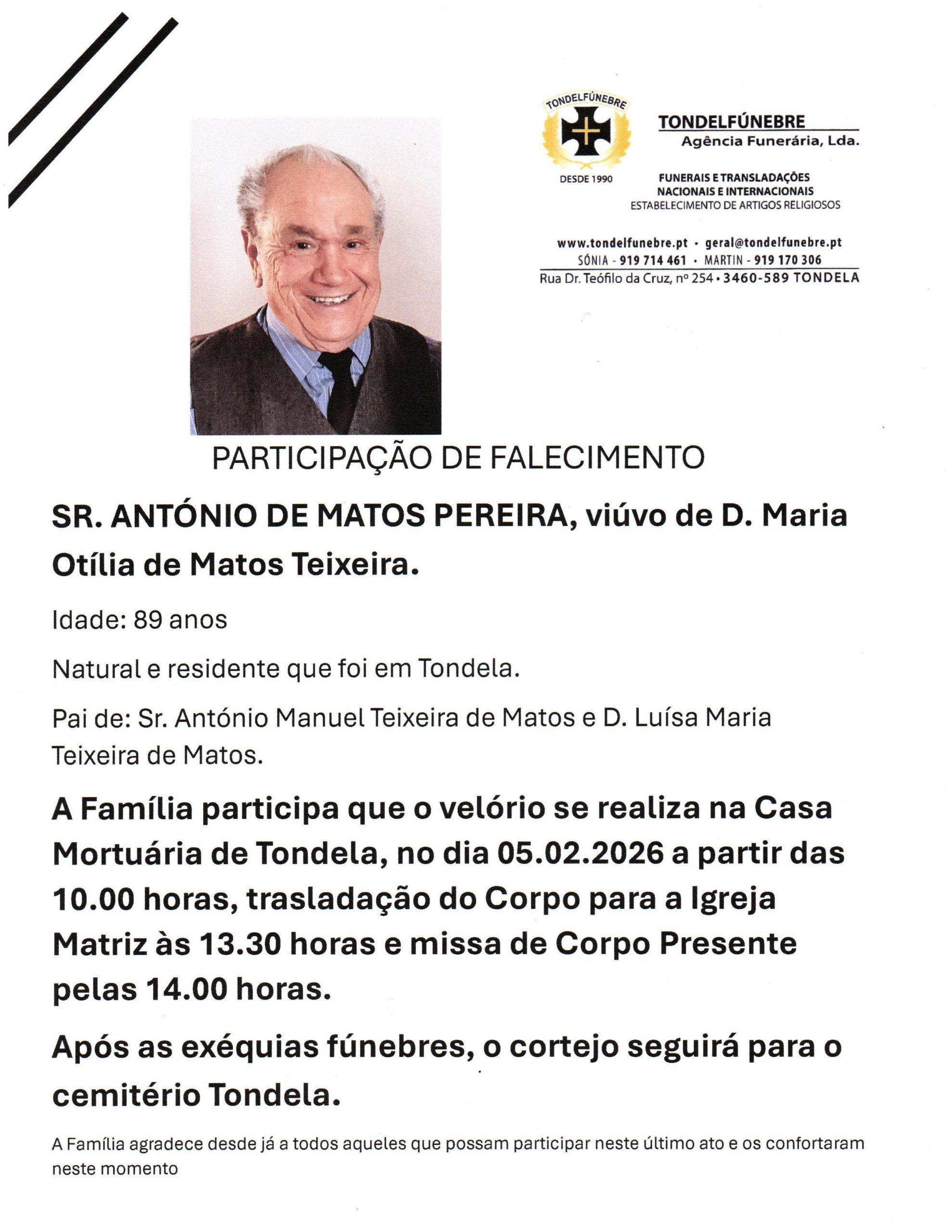 ANTÓNIO DE MATOS PEREIRA