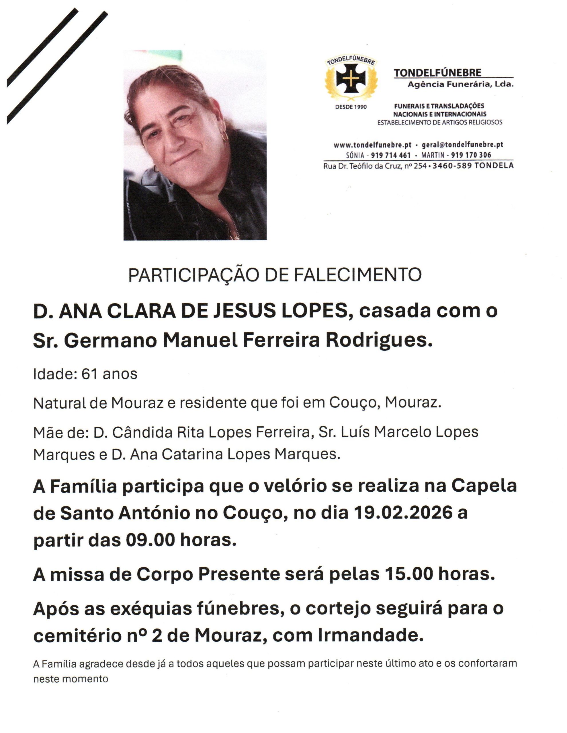 ANA CLARA DE JESUS LOPES