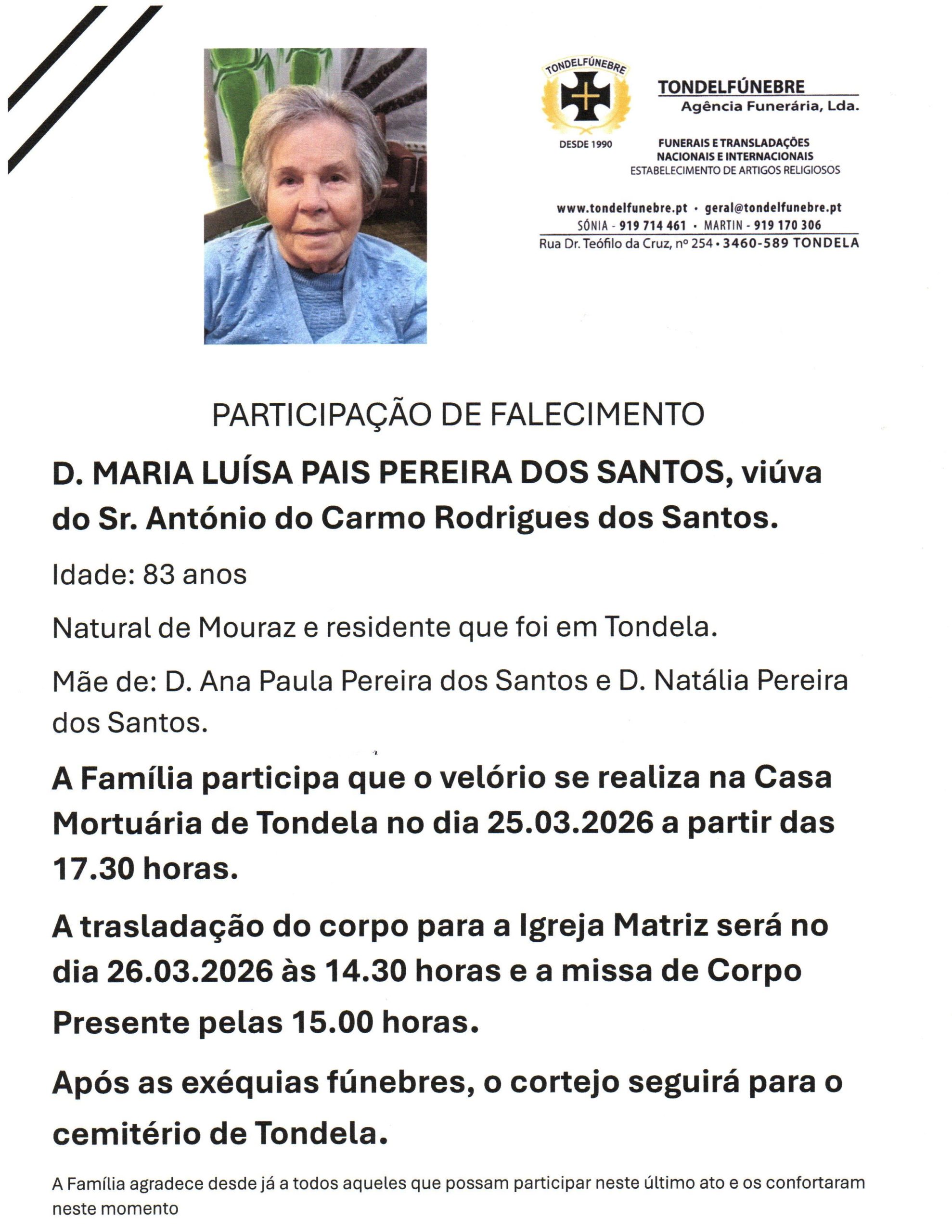 MARIA LUÍSA PAIS PEREIRA DOS SANTOS