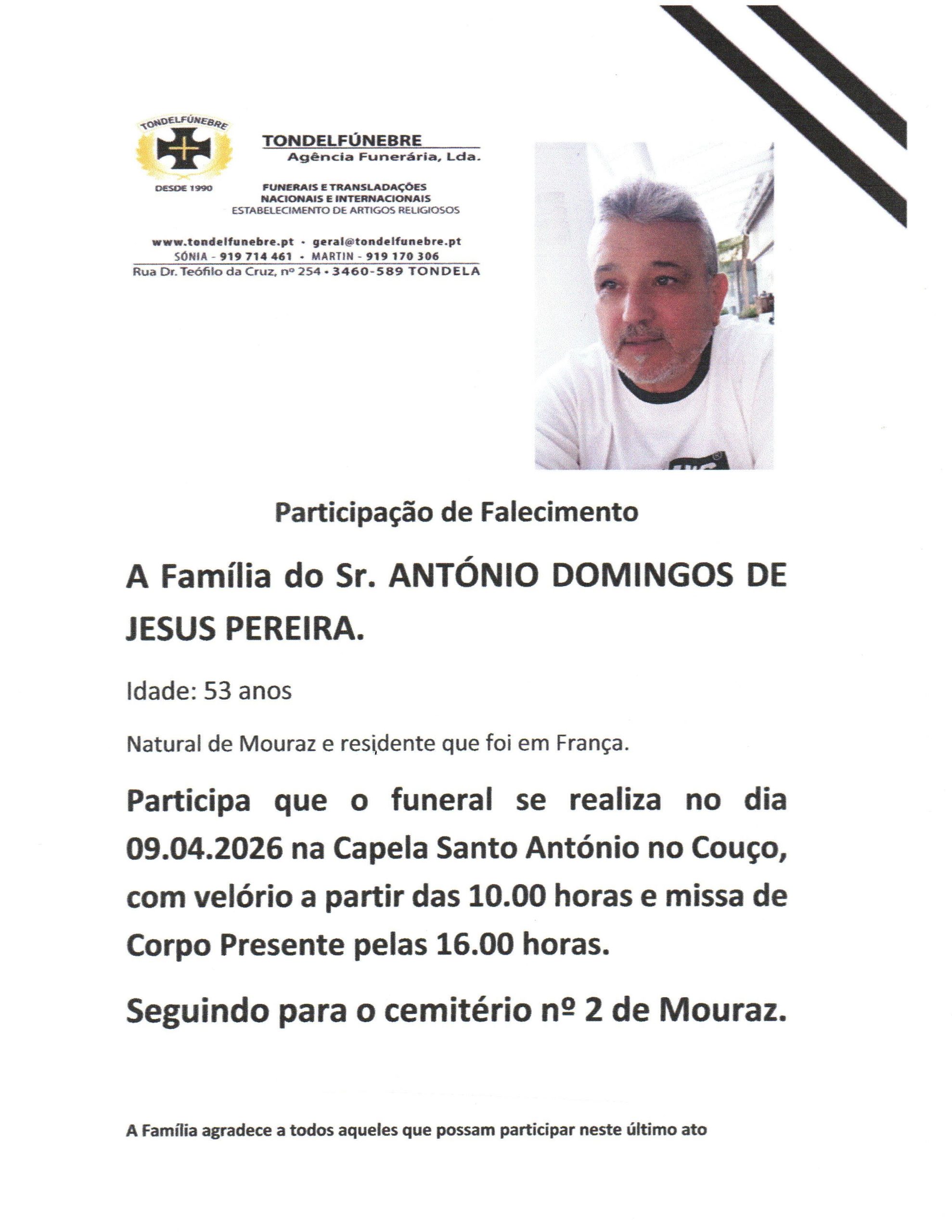 ANTÓNIO DOMINGOS DE JESUS PEREIRA