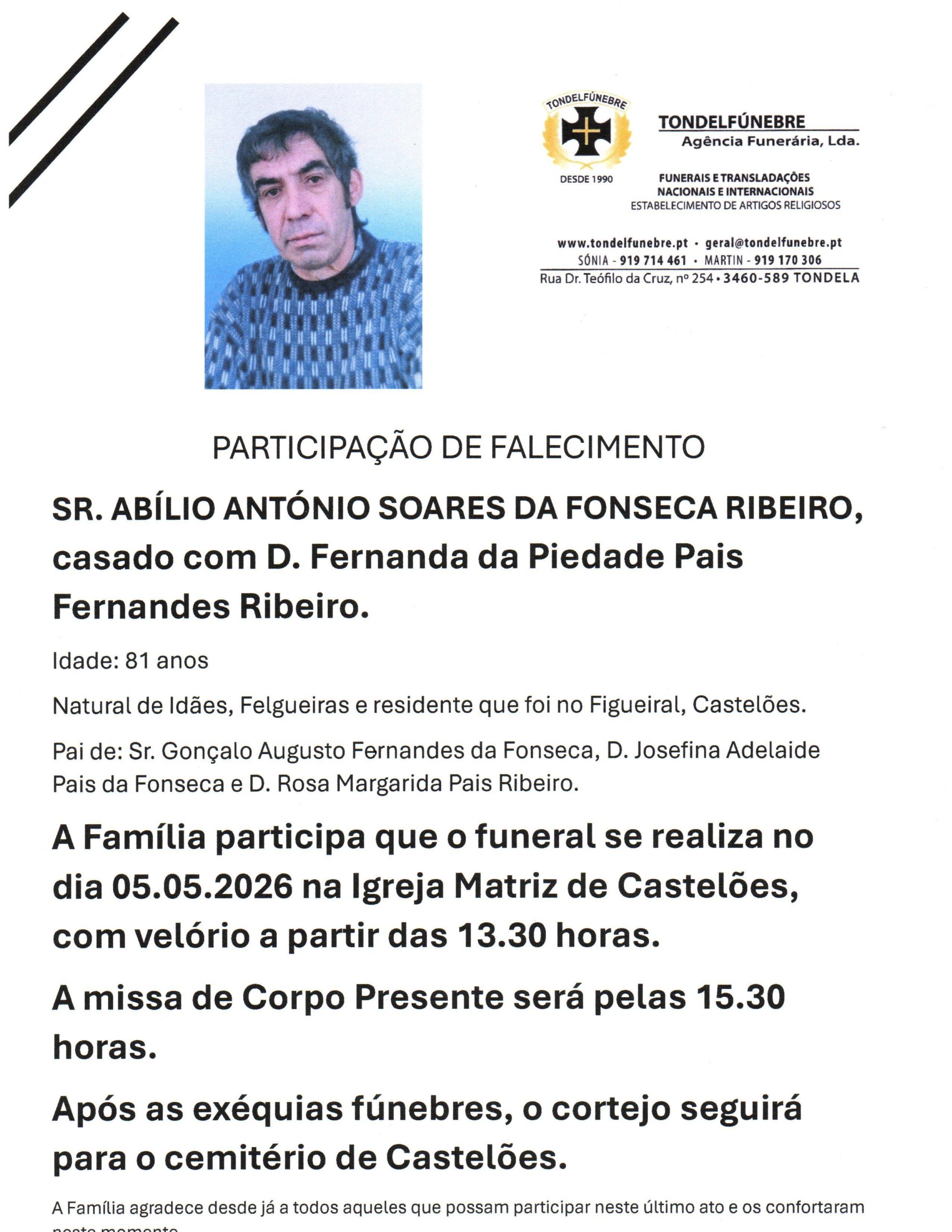 ABÍLIO ANTÓNIO SOARES DA FONSECA RIBEIRO
