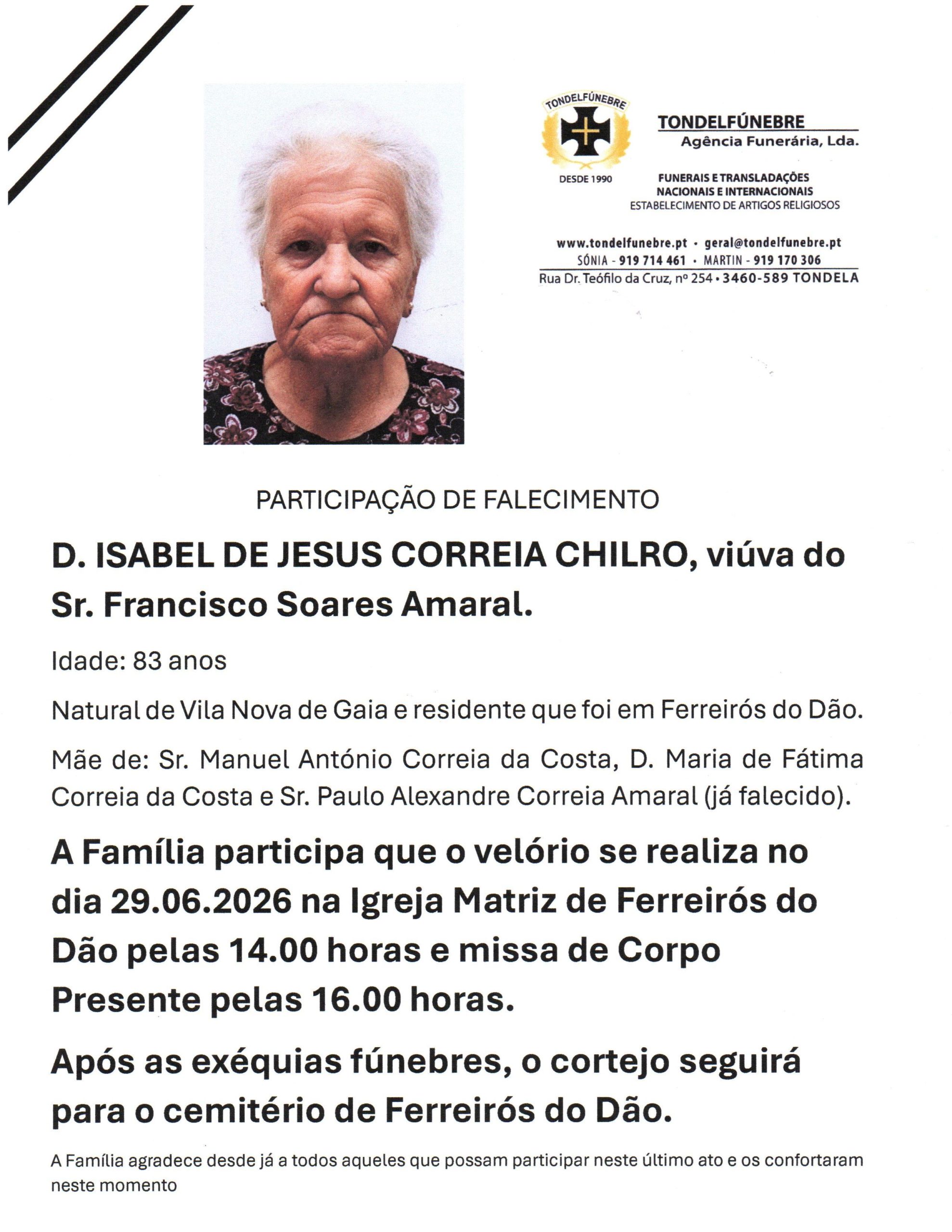 ISABEL DE JESUS CORREIA CHILRO