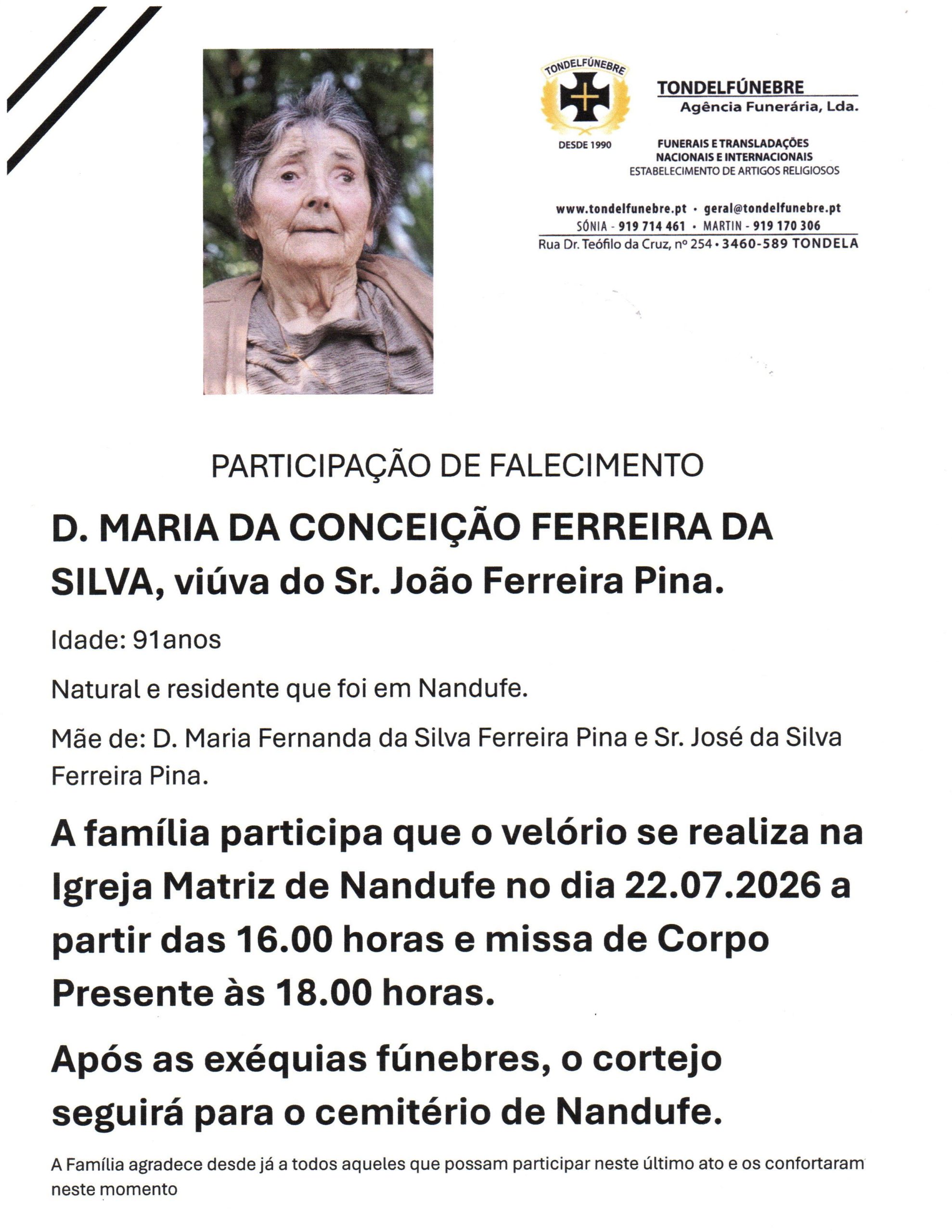 MARIA DA CONCEIÇÃO FERREIRA DA SILVA