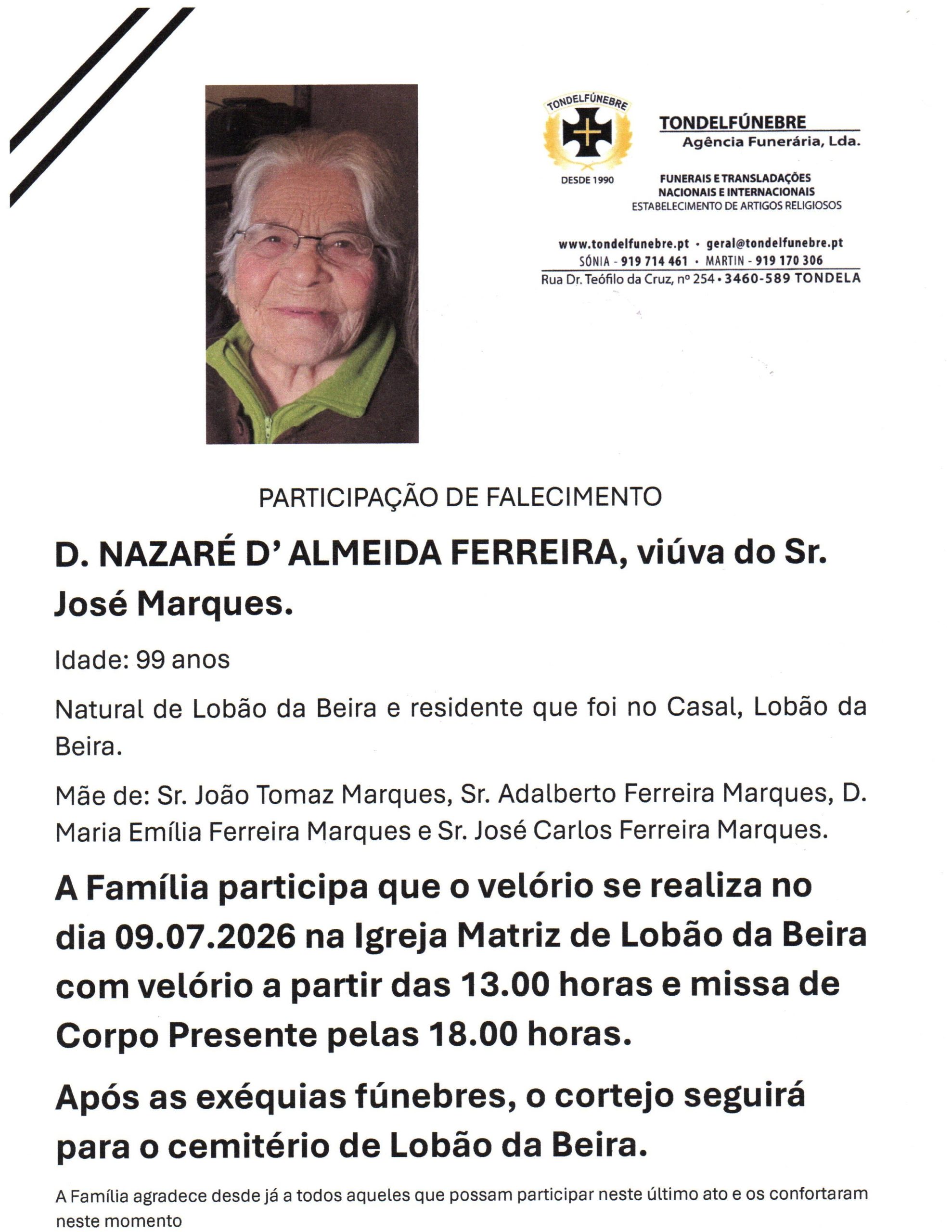NAZARÉ D’ ALMEIDA FERREIRA