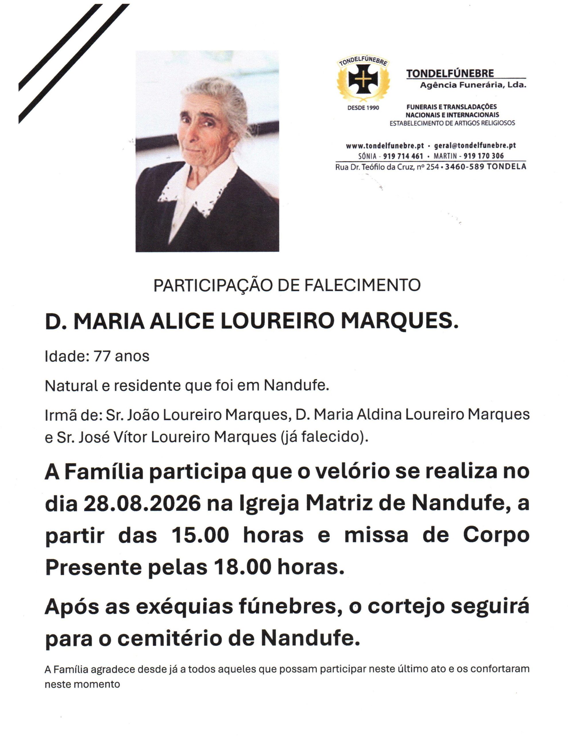 MARIA ALICE LOUREIRO MARQUES
