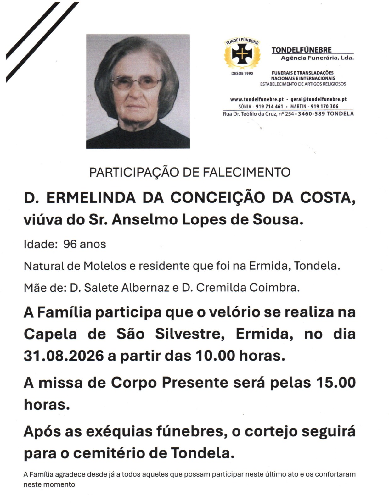ERMELINDA DA CONCEIÇÃO DA COSTA
