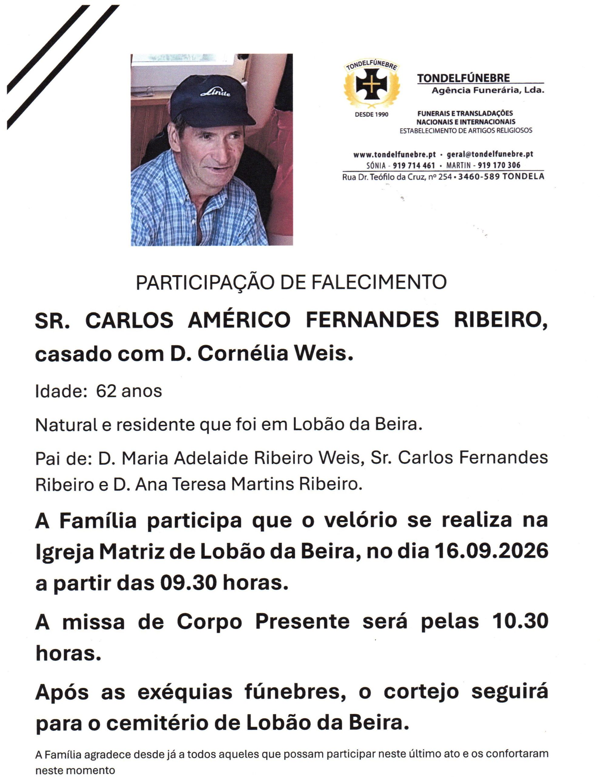 CARLOS AMÉRICO FERNANDES RIBEIRO