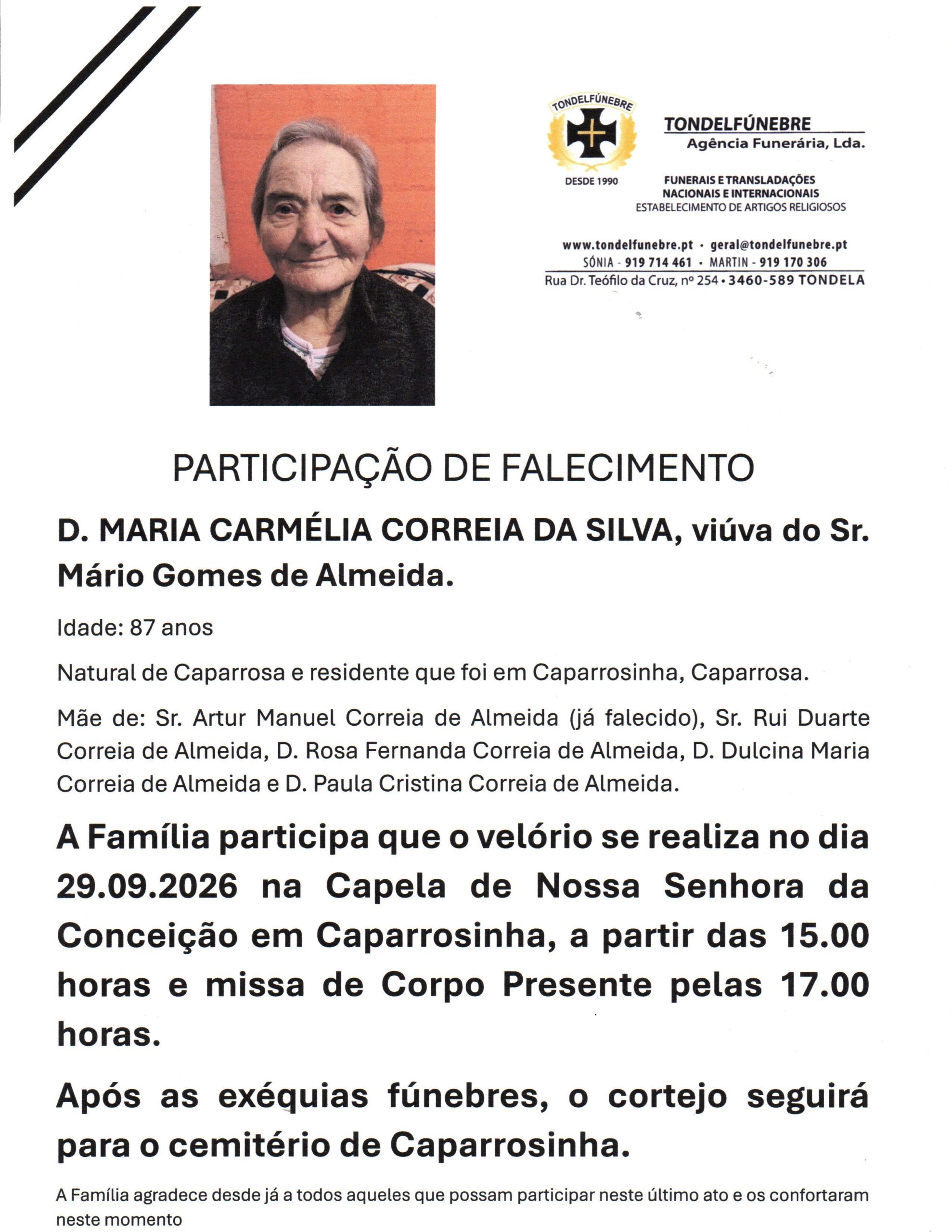 MARIA CARMÉLIA CORREIA DA SILVA
