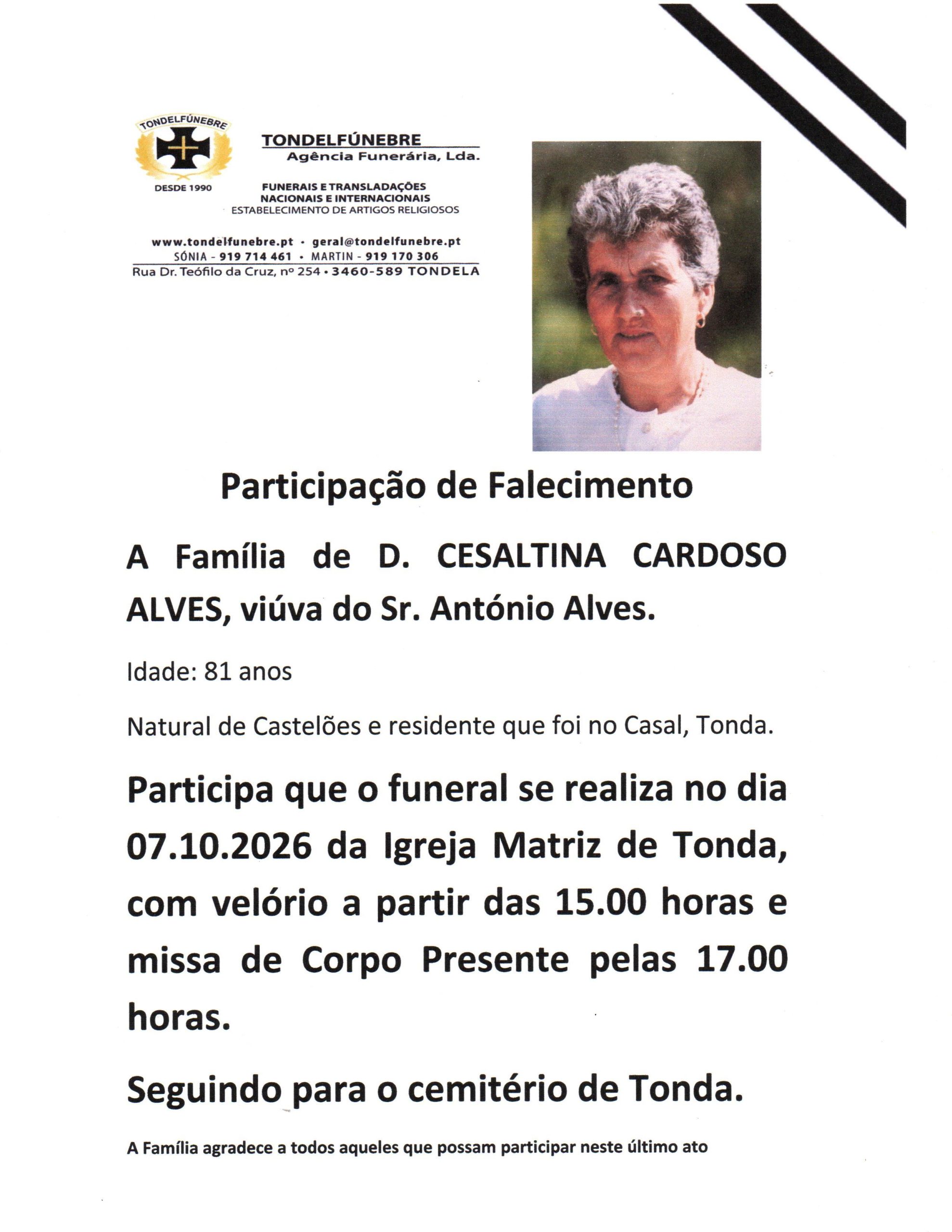 CESALTINA CARDOSO ALVES