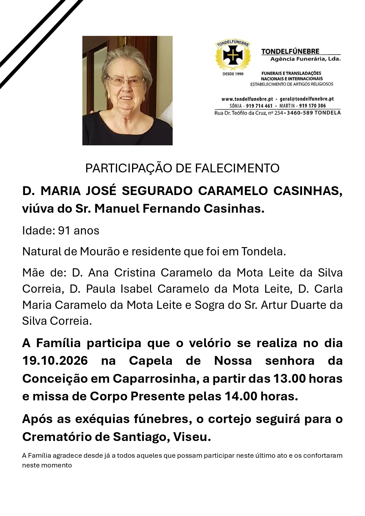 MARIA JOSÉ SEGURADO CARAMELO CASINHAS